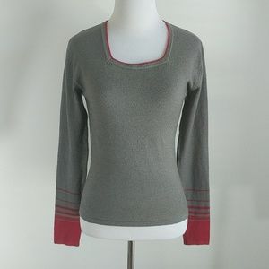 Red Paint's gray & red sweater Medium